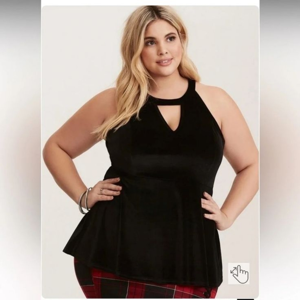 Torrid Velvet Cutout Peplum Top 2 NWT!!